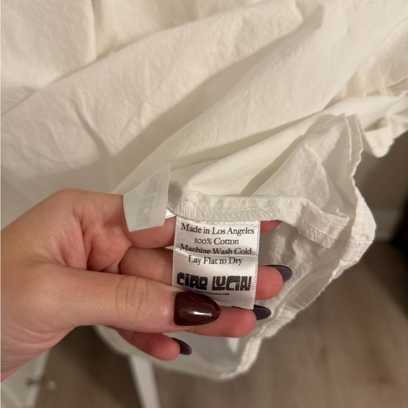 Ciao Lucia Gabriela Washed Cotton White Poplin Midi Dress XS - Picture 10 of 11